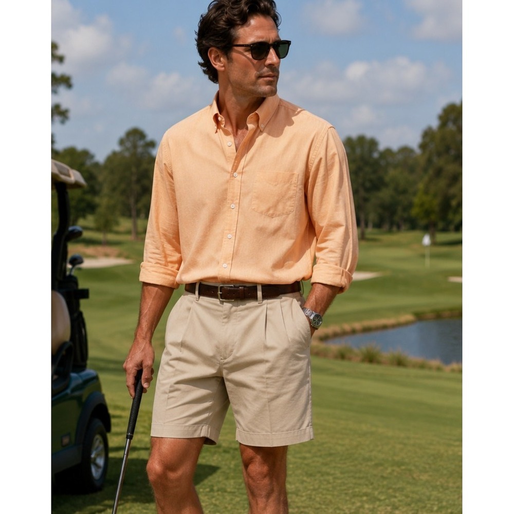 PING Men's Tan Pleated Shorts Size 40 Golf Outdoors Casual -895